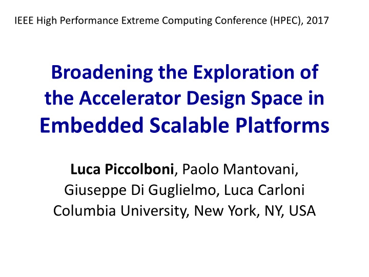 embedded scalable platforms