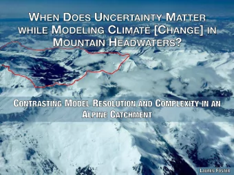 Bulk of talk  Brief summary of poster  Background - Parameter Scaling   - Climate Change and