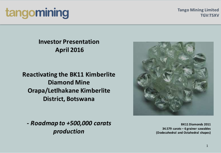 investor presentation april 2016 reactivating the bk11