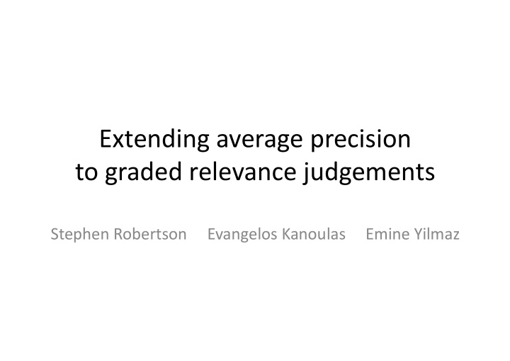 extending average precision to graded relevance judgements