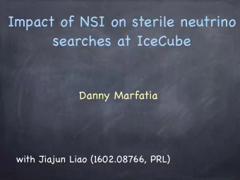 Impact of NSI on sterile neutrino  searches at IceCube  Danny Marfatia  with Jiajun Liao