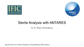 Sterile Analysis with ANTARES  N. R. Khan Chowdhury  1 May 28, 2019 | N. R. Khan Chowdhury | Group