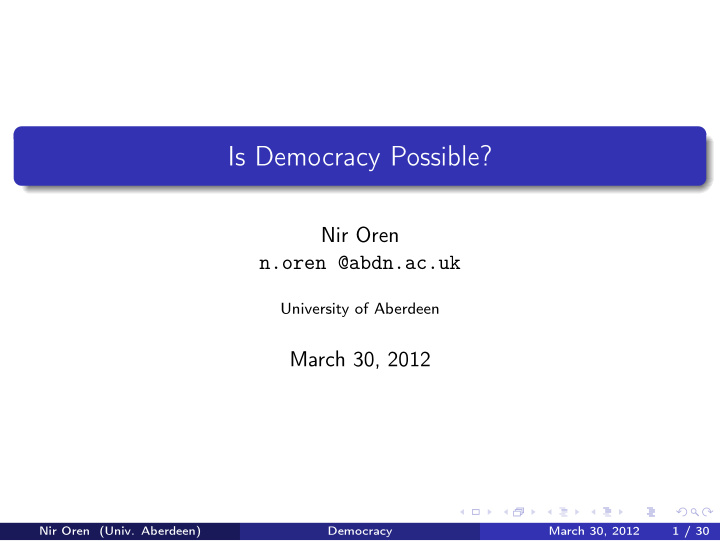 is democracy possible