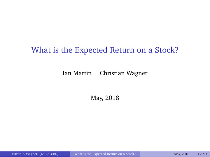 what is the expected return on a stock