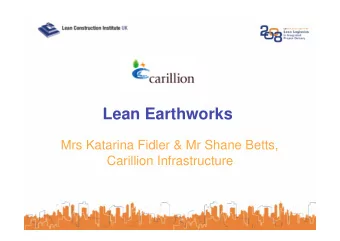 Presentation   1.  Business Improvement strategy in Carillion Infrastructure:   Lean Sigma