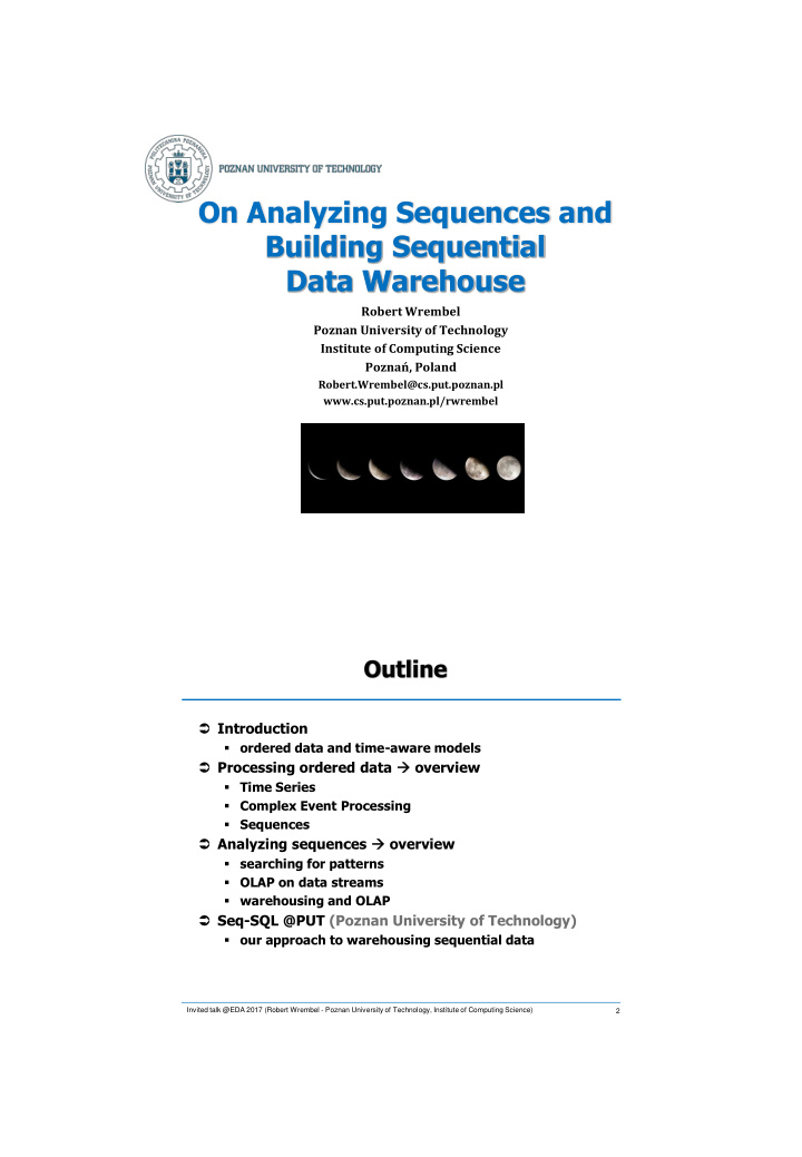 on analyzing sequences and building sequential data