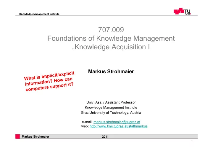 707 009 foundations of knowledge management g g knowledge