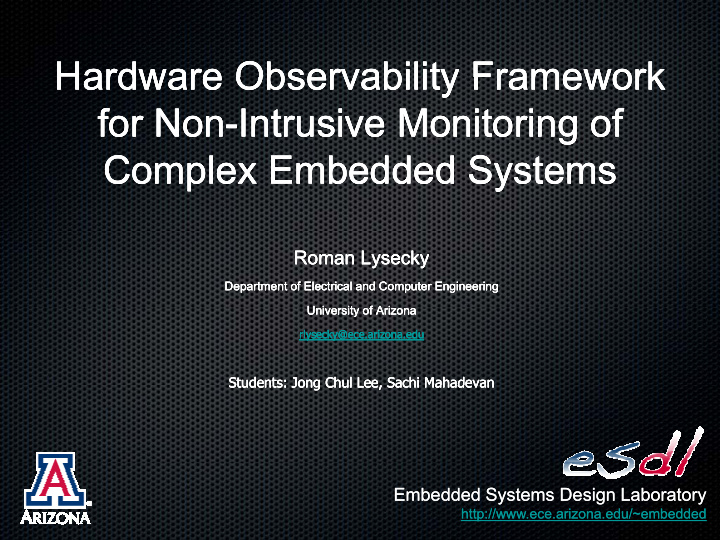 hardware observability framework hardware observability
