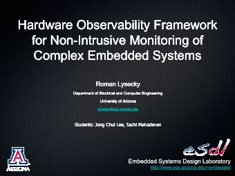 Hardware Observability Framework  Hardware Observability Framework  Hardware Observability