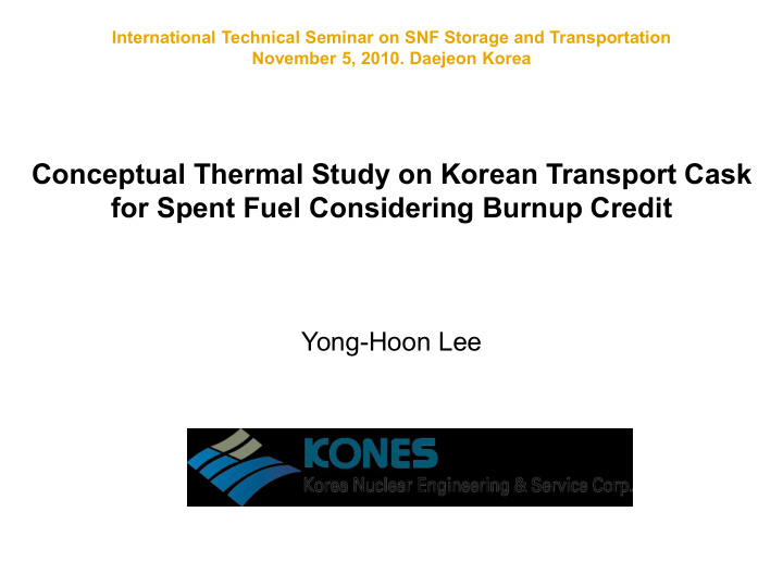 conceptual thermal study on korean transport cask for