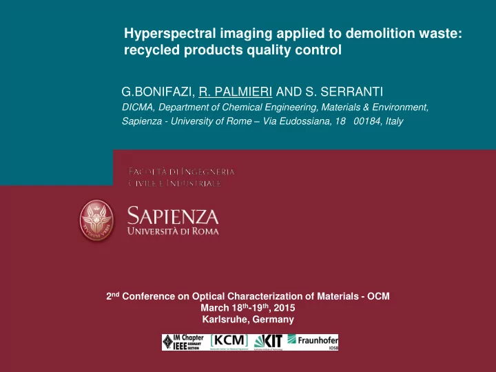 hyperspectral imaging applied to demolition waste