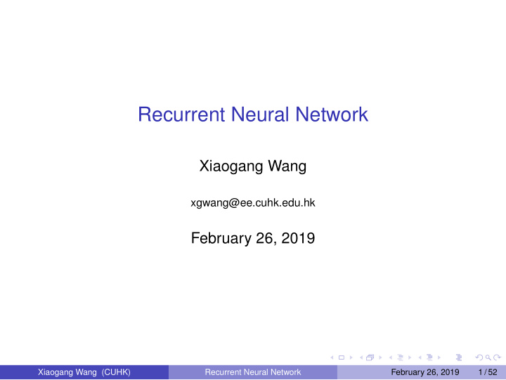 recurrent neural network