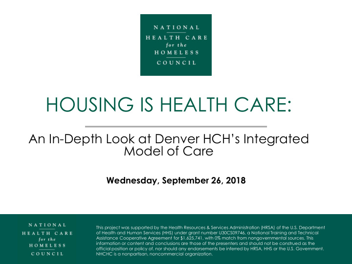 housing is health care
