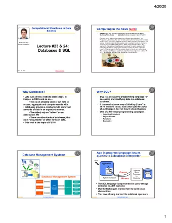 Lecture #23 &amp; 24:  must rely on red and blue 3D glasses. While antiquated by today's 3D
