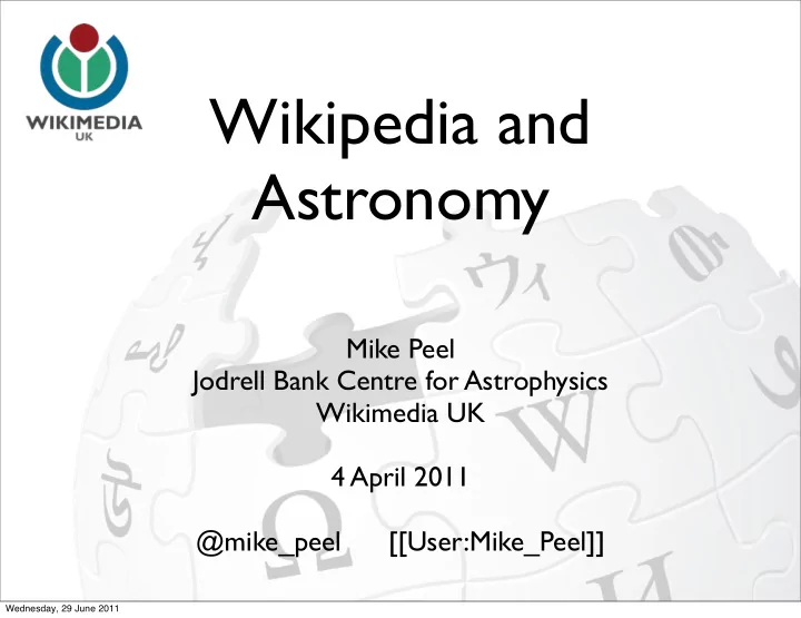 wikipedia and astronomy