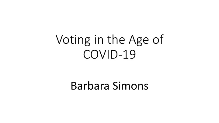 voting in the age of covid 19
