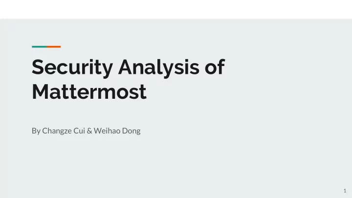 security analysis of mattermost