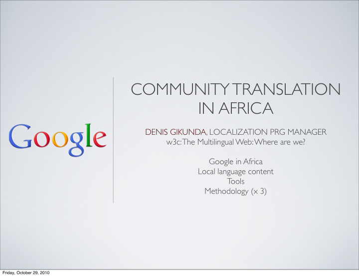 community translation in africa