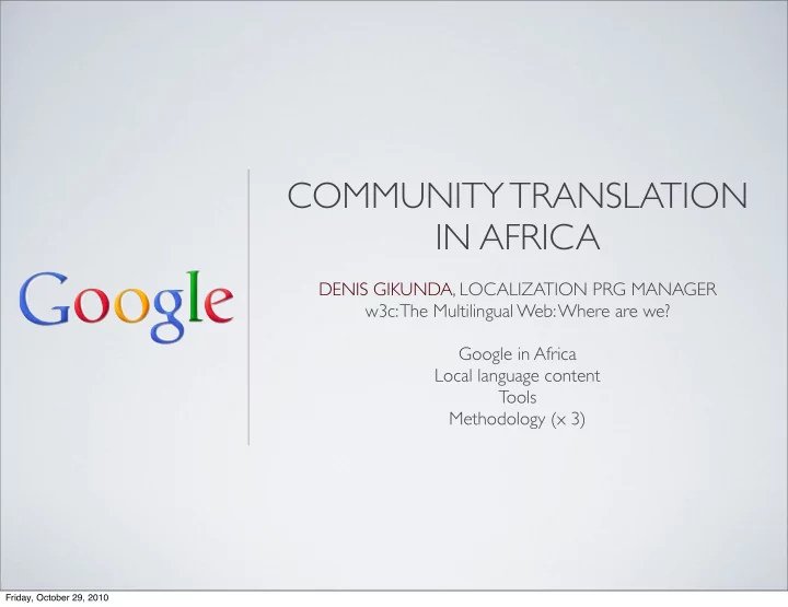 community translation in africa