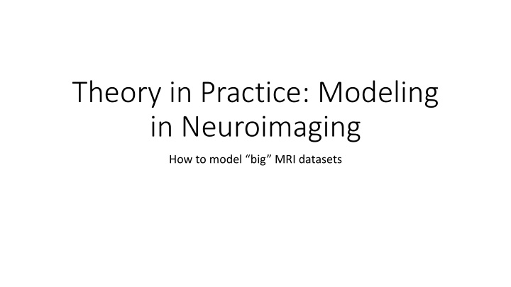 theory in practice modeling