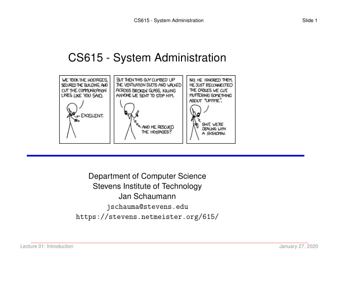 cs615 system administration