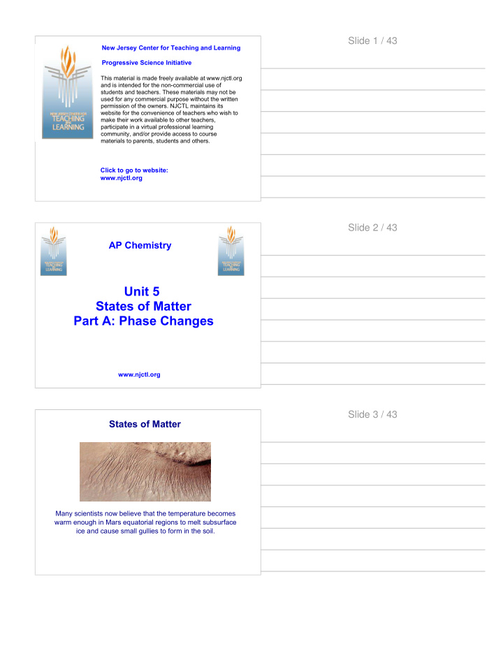 ap chemistry unit 5 states of matter part a phase changes