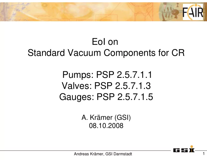 eoi on standard vacuum components for cr pumps psp 2 5 7