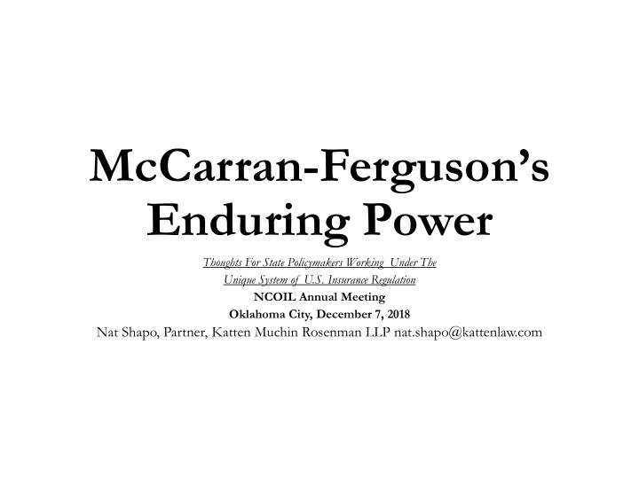 mccarran ferguson s enduring power