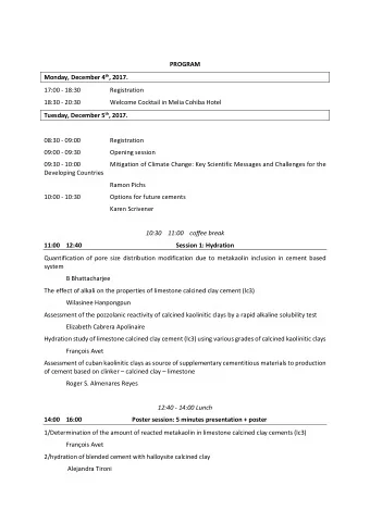 PROGRAM Monday, December 4 th , 2017.  17:00 - 18:30  Registration  18:30 - 20:30  Welcome Cocktail