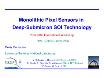 Monolithic Pixel Sensors in  Deep-Submicron SOI Technology  Pixel 2008 International Workshop