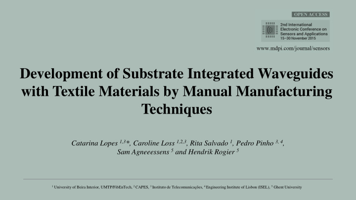 development of substrate integrated waveguides with