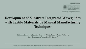 Development of Substrate Integrated Waveguides  with Textile Materials by Manual Manufacturing