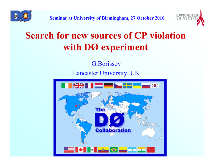 search for new sources of cp violation with d experiment