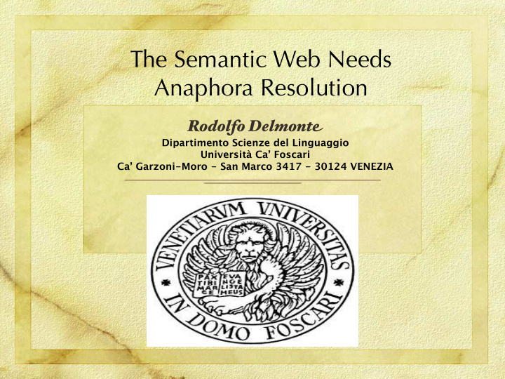 the semantic web needs anaphora resolution