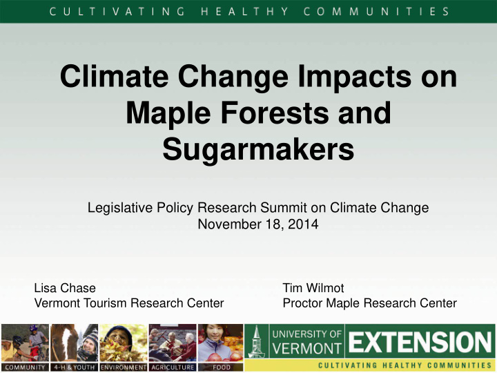climate change impacts on maple forests and sugarmakers