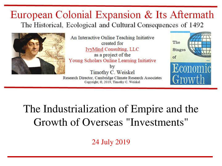 the industrialization of empire and the growth of