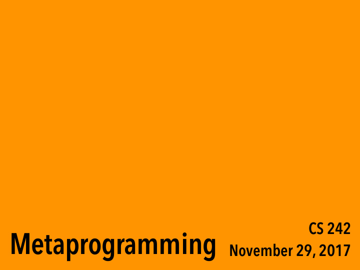 metaprogramming