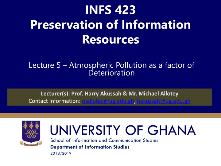 infs 423 preservation of information resources