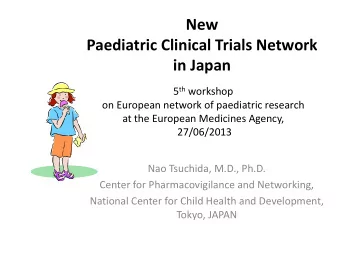 5 th workshop  on European network of paediatric research  at the European Medicines Agency,