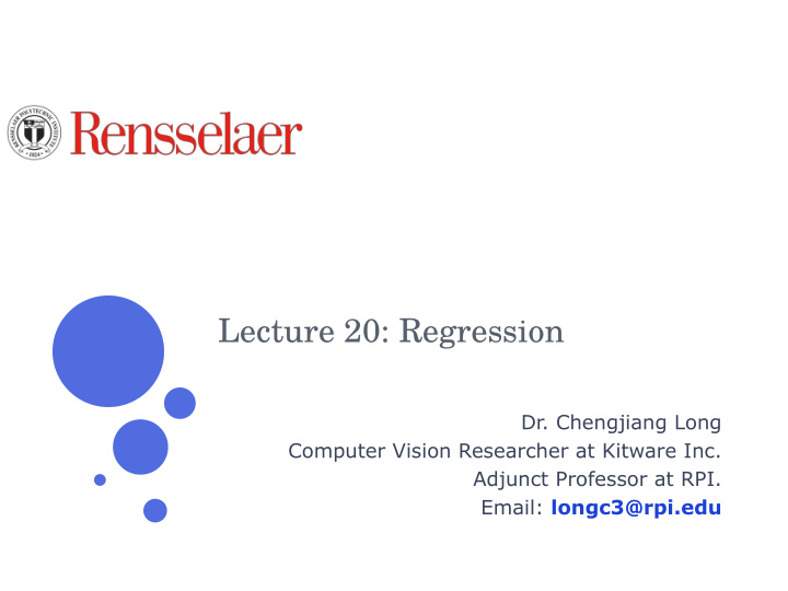 lecture 20 regression