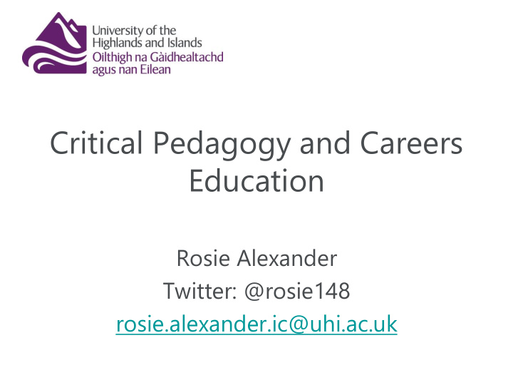 critical pedagogy and careers
