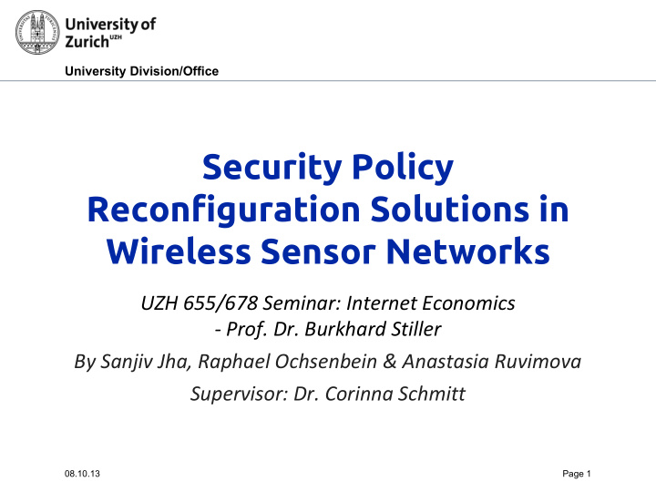 security policy reconfiguration solutions in wireless