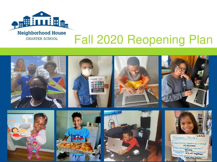 fall 2020 reopening plan