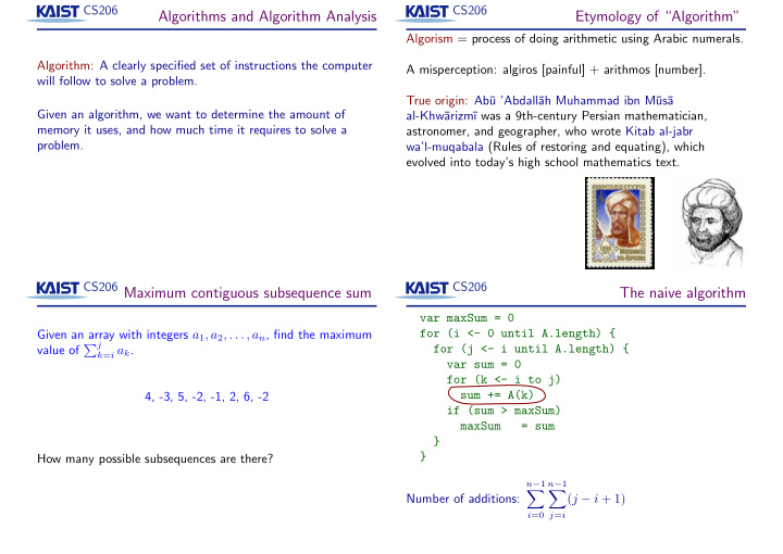 algorithms and algorithm analysis etymology of algorithm