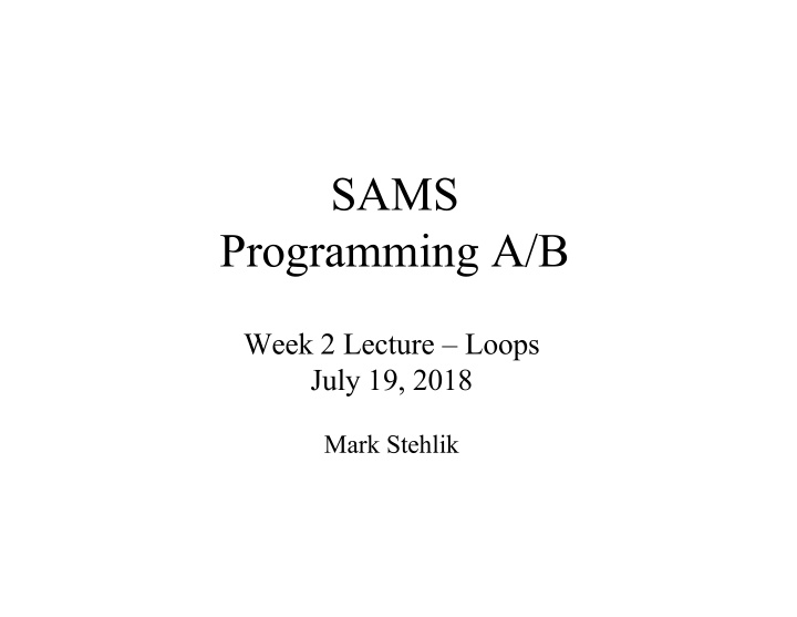 sams programming a b