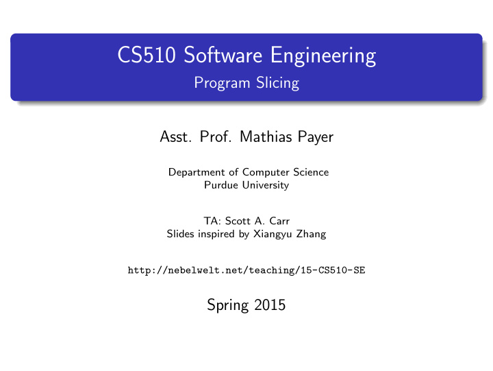 cs510 software engineering