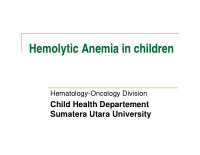 hemolytic anemia in children hemolytic anemia in children