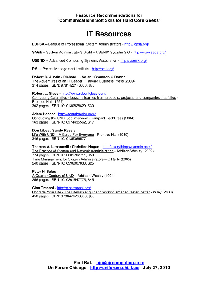 it resources