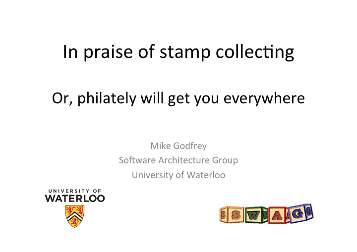 in praise of stamp collec0ng