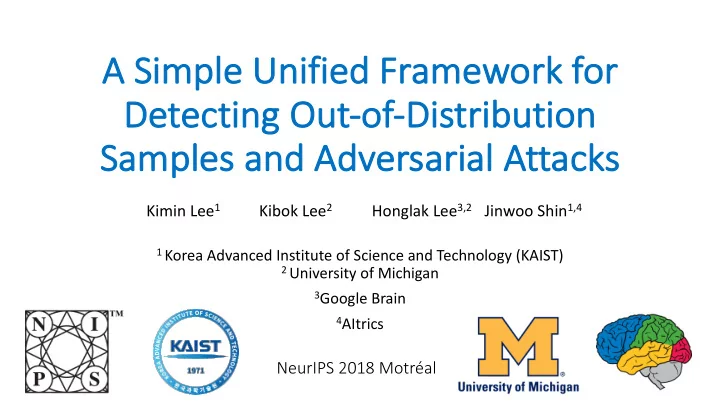 a a simple e unifi fied ed framework ork for or de detec